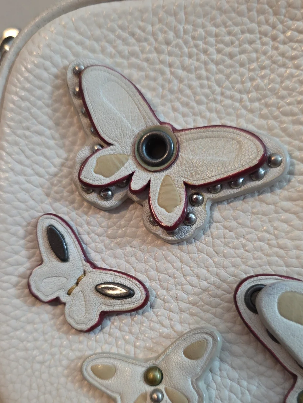 Coach Embellished Leather Butterfly Pebble Leather Crossbody
